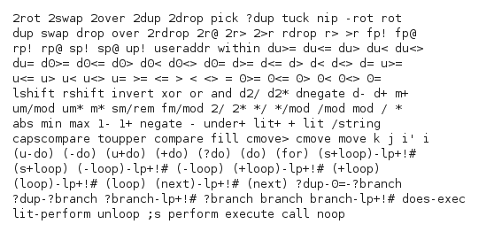 Some primitive words in Forth