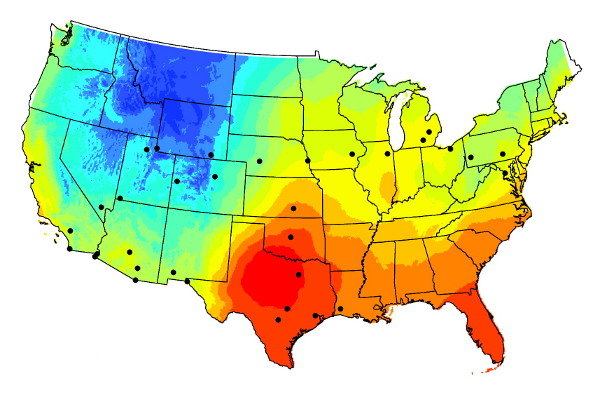 Relative Oxygen-18 Isotope Concentration in Tap Water