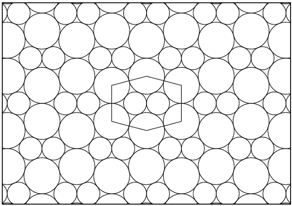 Compact packing of two sizes of disks