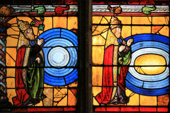 Stained Glass panel, 'Fiat Lux,' Church of St. Madeleine, Troyes, Aube, France