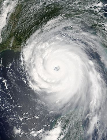 Satellite image of Hurricane Katrina