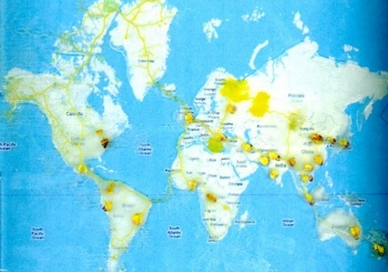 Physarum populating a map