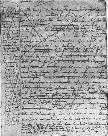 Proust manuscript for &Agrave; la recherche du temps perdu