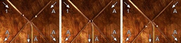 Superhydrophobic droplet NOT/FANOUT gate.