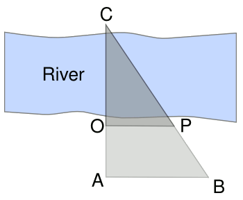 Distance measurement using similar triangles