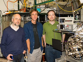 Left to right, Dmitry Budker, Nathan Leefer and Michael Hohensee