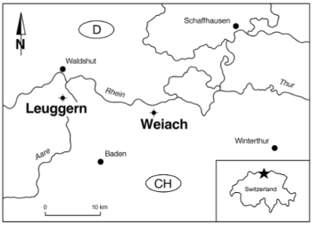 A map of Northern Switzerland