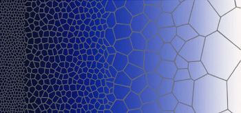 Representation of a gradient structured polycrystalline material.
