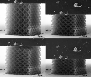 Compression of a nanolattice structure