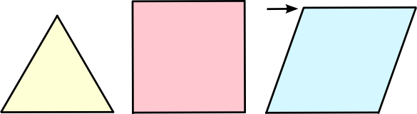 A triangle, square and 