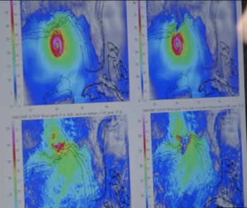 Computer simulation of wind turbine affect on Hurricane Katrina
