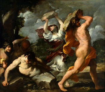 Deucalion and Pyrrha repopulating the Earth
