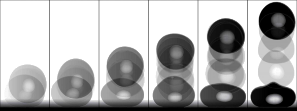 High speed imaging of a droplet bouncing from a microstructured silicon surface.