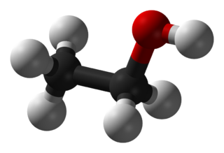 Ball and stick structure of ethanol
