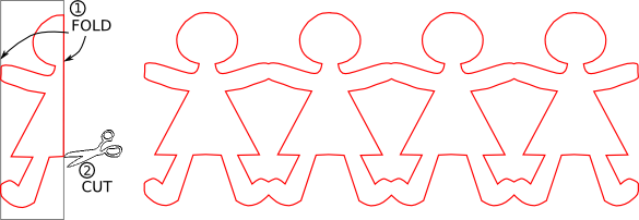 fold-and-cut paper dolls