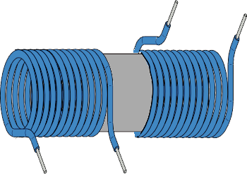Simple transformer with magnetic core