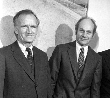 Val Fitch, left, and James Cronin, right