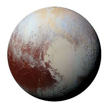 Pluto, photographed on July 14, 2015, by the New Horizons spacecraft.