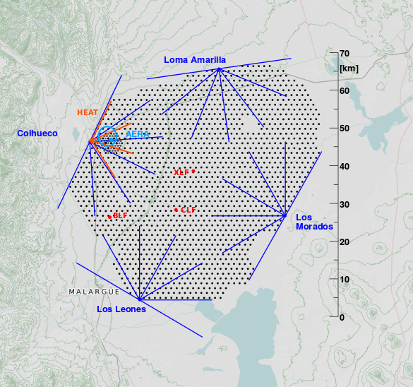 Layout of the Pierre Auger Observatory