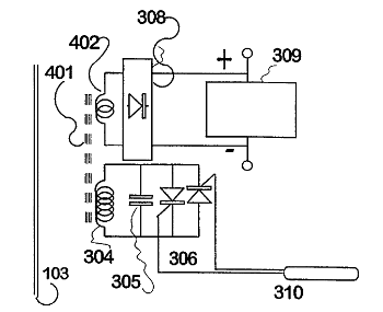 Fig. 4 of US Patent No. 6,100,663, 'Inductively powered battery charger,' by John Talbot Boys and Andrew William Green, August 8, 2000.