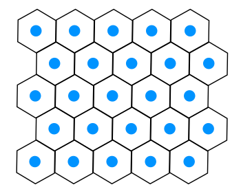 Voronoi tessellation of a simple cubic lattice