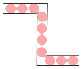 Romik's ambidextrous sofa traversing a corridor