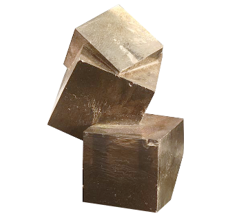 Cubical pyrite crystals