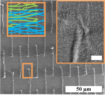 Overlap of nanotubes in nanomesh