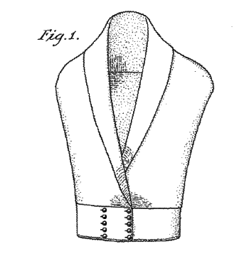 Einstein design patent for a blouse, US 101,756