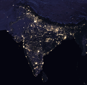India at night