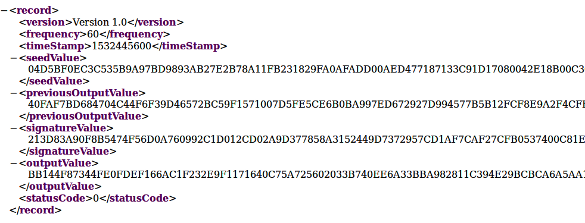 NIST Randomness Beacon Example