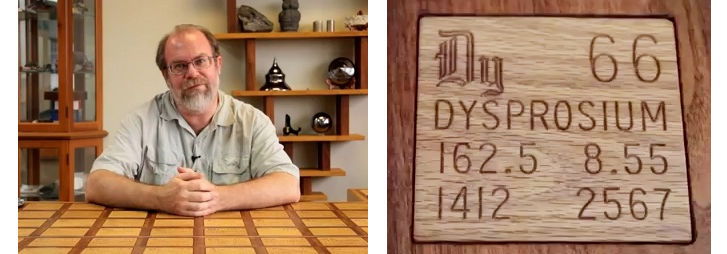 Theodore Gray and a compartment from his Periodic Table