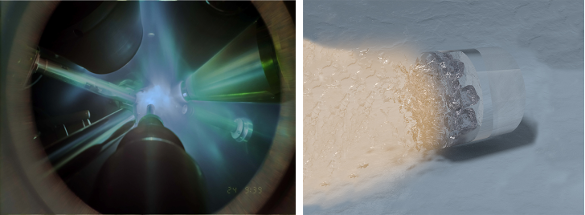 Laser creation of ice XVIII