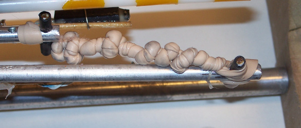 Rubber band twisted 40 turns