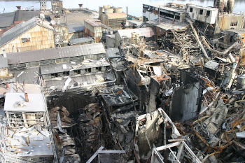 Aftermath of the Imperial Sugar refinery dust explosion of 2008