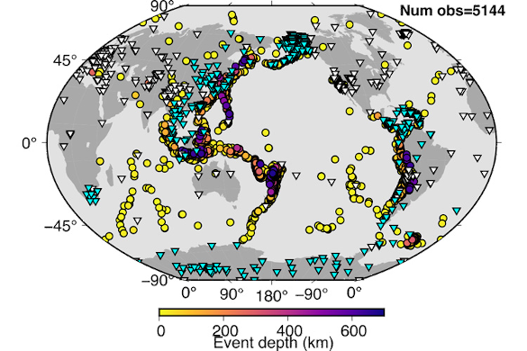 Map of seismometer locations