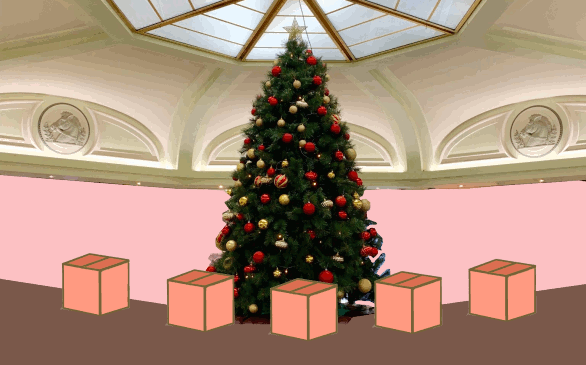 Five Nobel Physics Laureates under the Christmas tree.