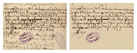 Restoration of a degraded manuscipt.