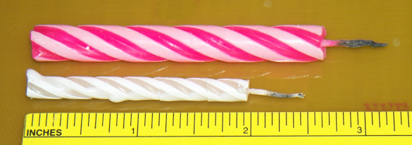 Two sizes of birthday candles