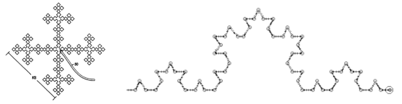 Figure 7E of US Patent No. 6,452,553, 'Fractal antennas and fractal resonators,' by Nathan Cohen, September 17, 2002, and a Koch snowflake antenna.