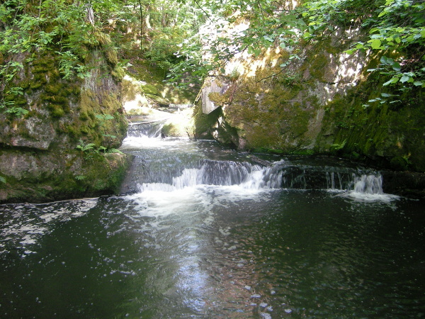 Photograph of a small waterfall